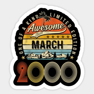 Awesome Since March 2000 Vintage 23rd Birthday Sticker